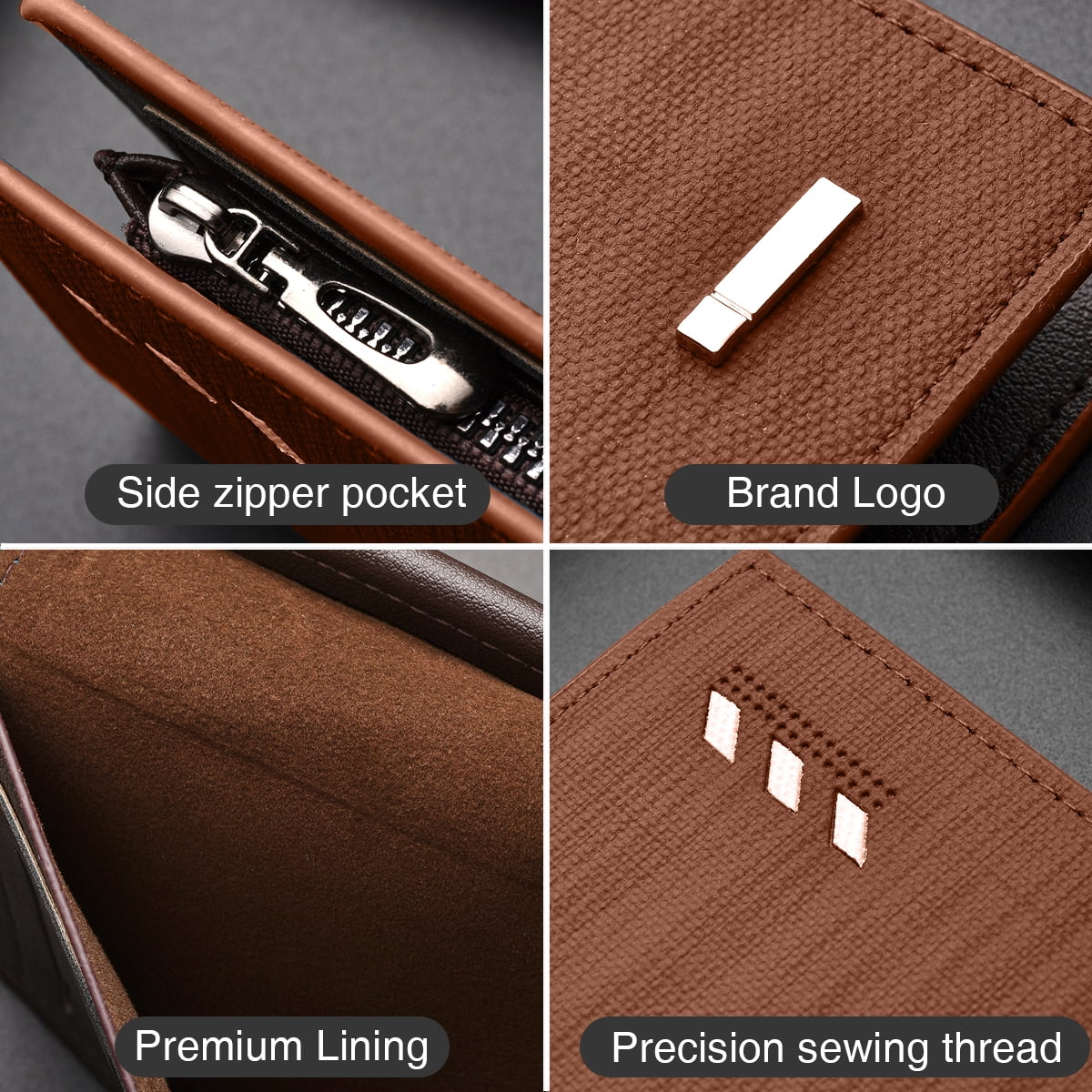 Long Wallet for men, RFID Blocking Bifold Leather Wallet, Men's Long Slim Wallet with ID Window and Multiple Card Slots