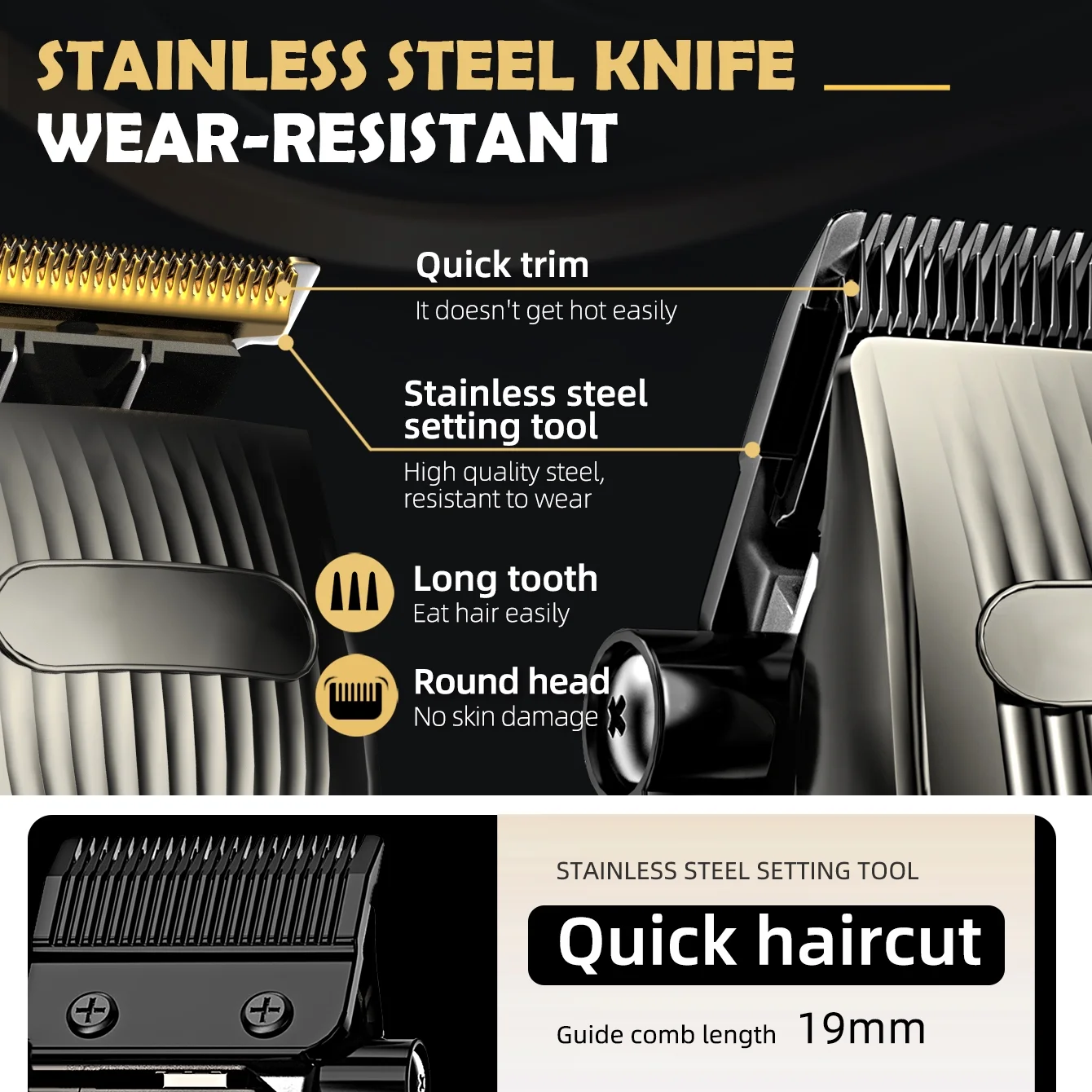 Hair Clippers for Men, Professional Clippers and Trimmers Set, Cordless Clippers for Hair Cutting, Beard Trimmer, Barber Clippers, Rechargeable Electric Shaver