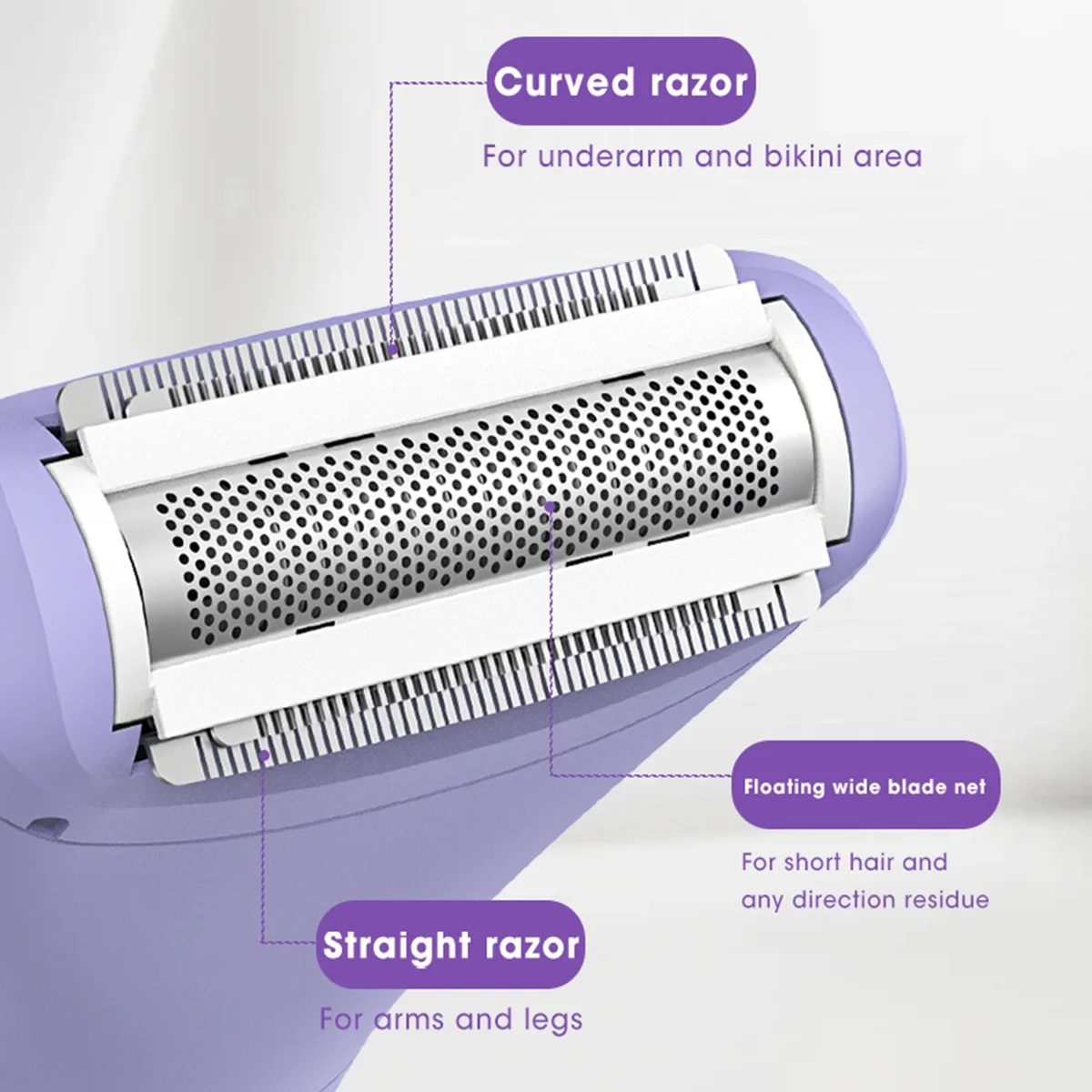 Electric Bikini Trimmer Shaver for Women - Pubic Hair Razors Shaver, 3 in 1 Bikini Trimmer Removal Set for Women's Body Face Lip Chin Underarm Legs Arm, IPX7 Waterproof Wet Dry Rechargeable Painless