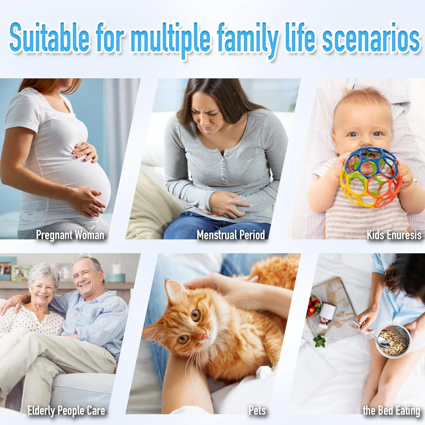 Hoey Queen Size Waterproof Mattress Pad Protector, Breathable Quilted Mattress Cover Noiseless Waterproof Fitted Sheet Mattress Topper Up to 21" Deep Pocket