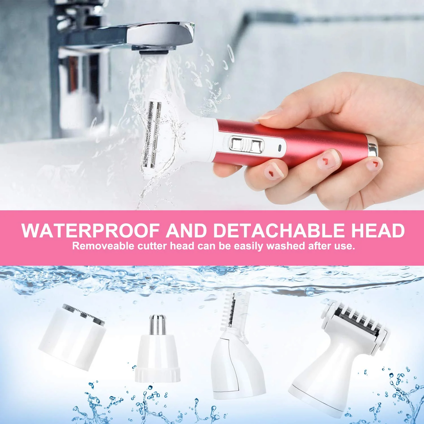 Bikini Trimmer for Women, Electric Razors for Women, Rechargeable Pubic Hair Trimmer Womens Electric Shaver for Legs Body Hair, Bikini Shaver IPX7 Waterproof, Gifts for Women