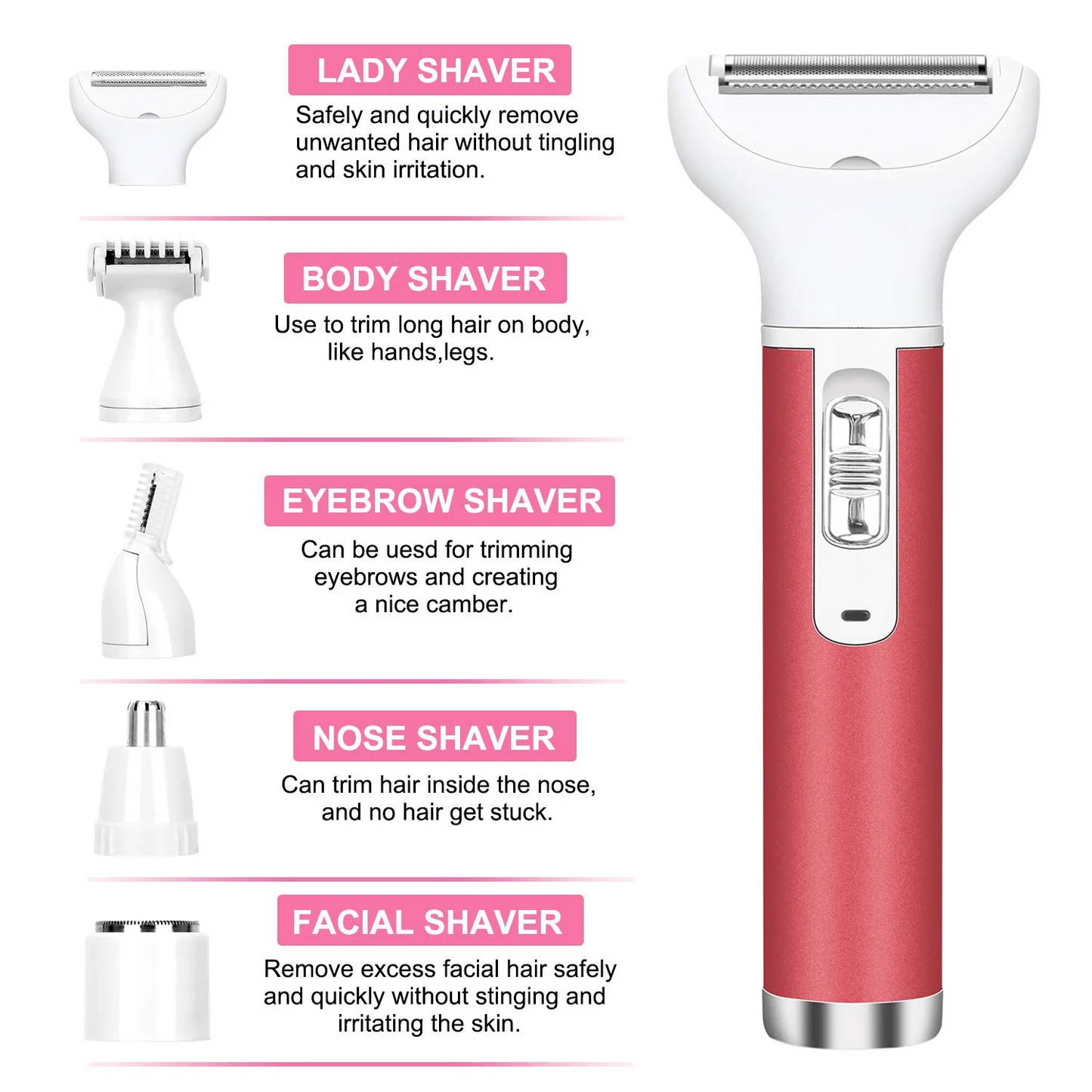 Bikini Trimmer for Women, Electric Razors for Women, Rechargeable Pubic Hair Trimmer Womens Electric Shaver for Legs Body Hair, Bikini Shaver IPX7 Waterproof, Gifts for Women