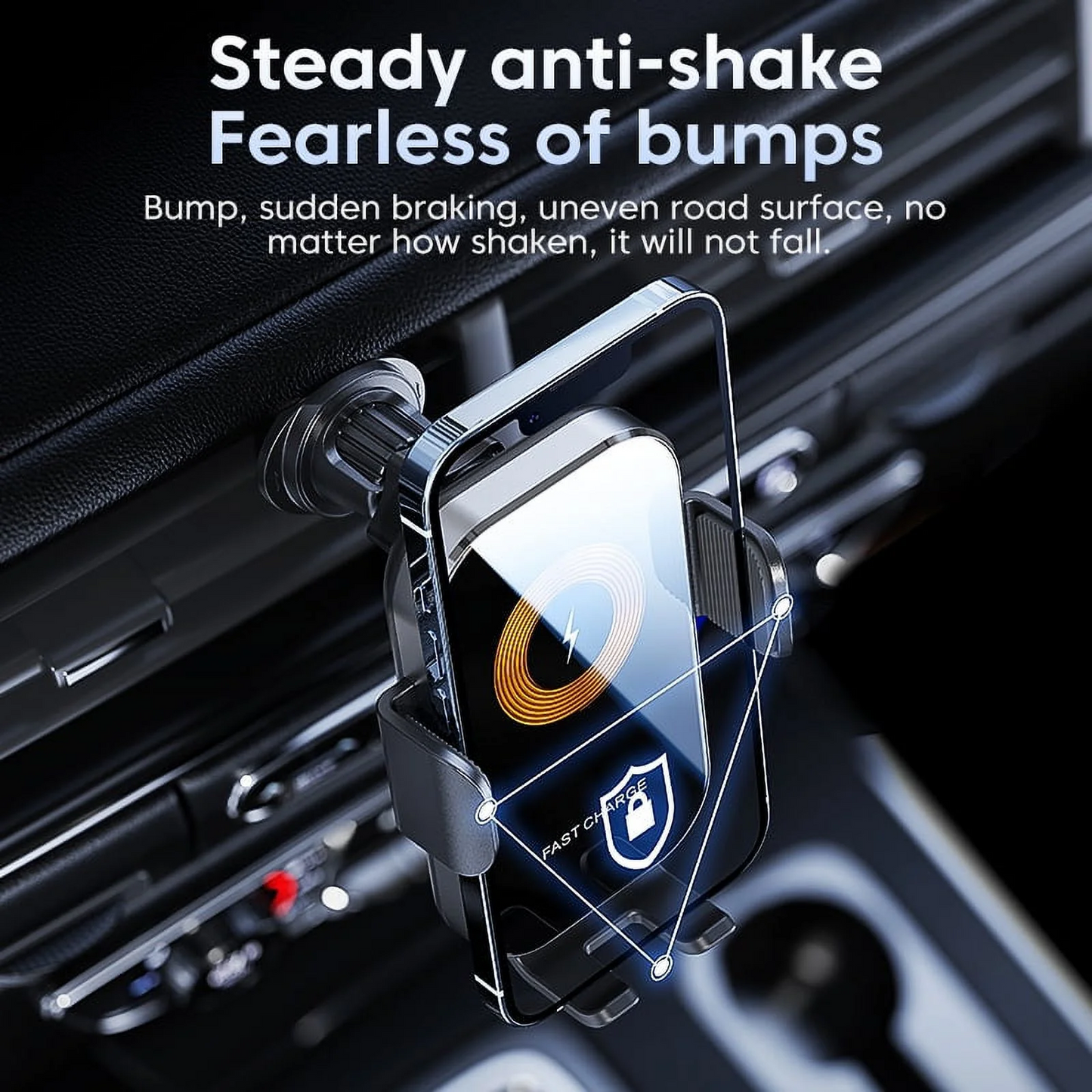 Wireless Car Charger, 15W Fast Wireless Charging Phone Mount for Car, Auto Clamping Air Vent Car Phone Holder for iPhone 14/13/12/11/X, Samsung Galaxy S22/S20/S10/S9/Note20/10/9, etc