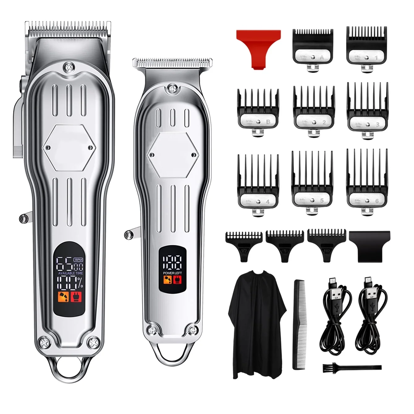 Clippers and Trimmers Set, Cordless Hair Clippers for Men, Barber Clippers Set