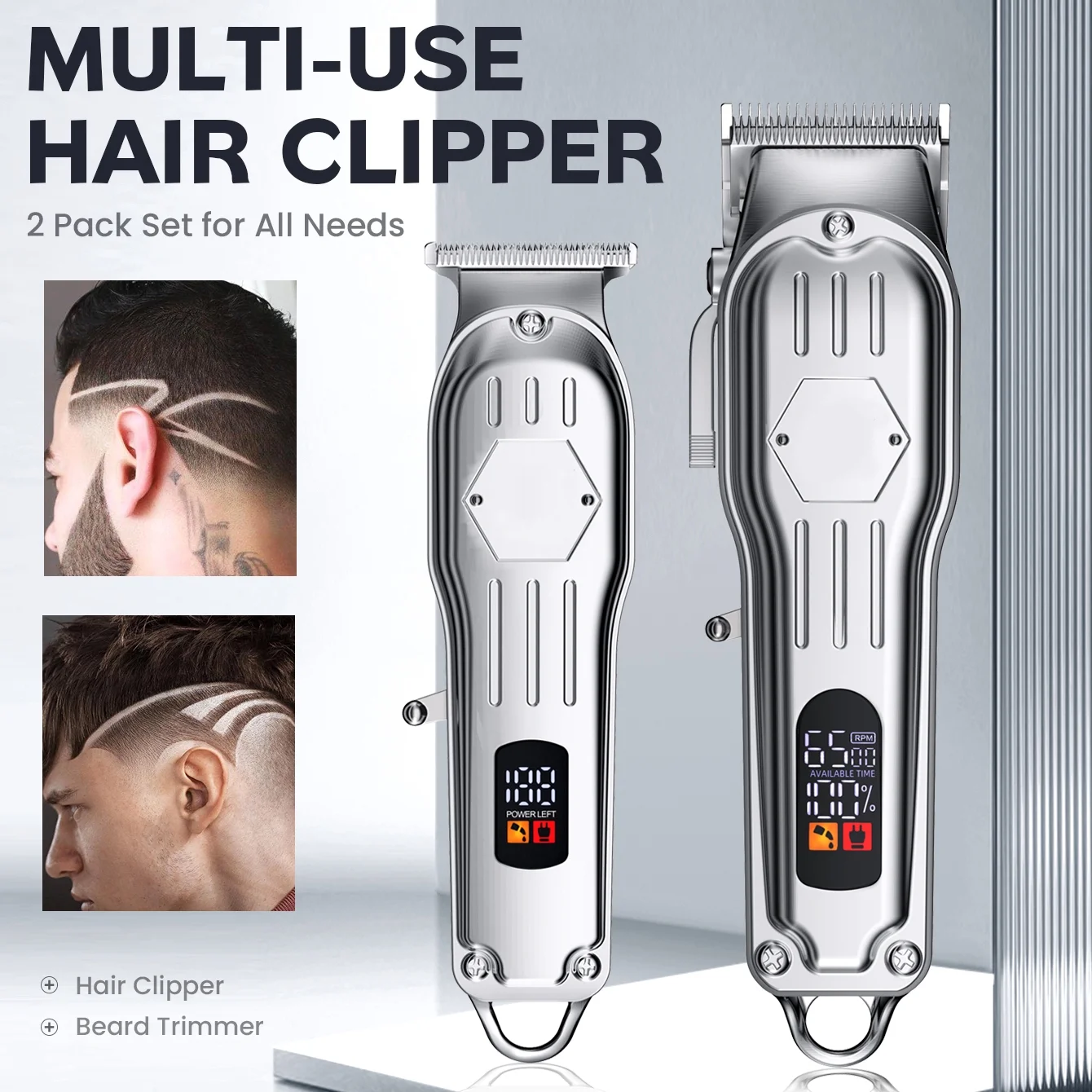 Clippers and Trimmers Set, Cordless Hair Clippers for Men, Barber Clippers Set
