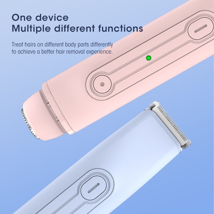 Bikini Trimmer for Women, Dual Head Electric Razors, Pubic Hair Trimmer with IPX7 Waterproof & Easy Cleaning, Rechargeable Painless Silk Glide Pro Shaver for Underarm Leg Arm Body Face