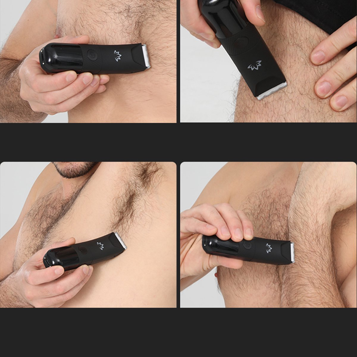 Electric Manscape Trimmer for Men, Waterproof Ball Trimmer for Pubic/Body/Groin Grooming with Ceramic Blade, LED Light, Charging Base