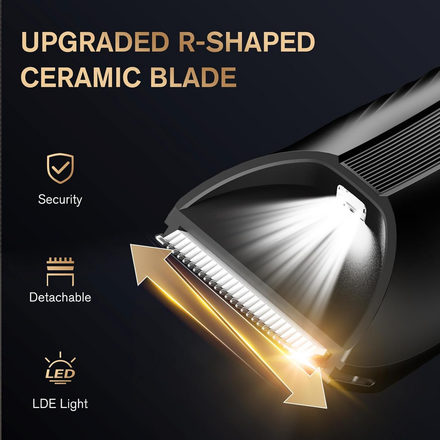 Electric Manscape Trimmer for Men, Waterproof Ball Trimmer for Pubic/Body/Groin Grooming with Ceramic Blade, LED Light, Charging Base