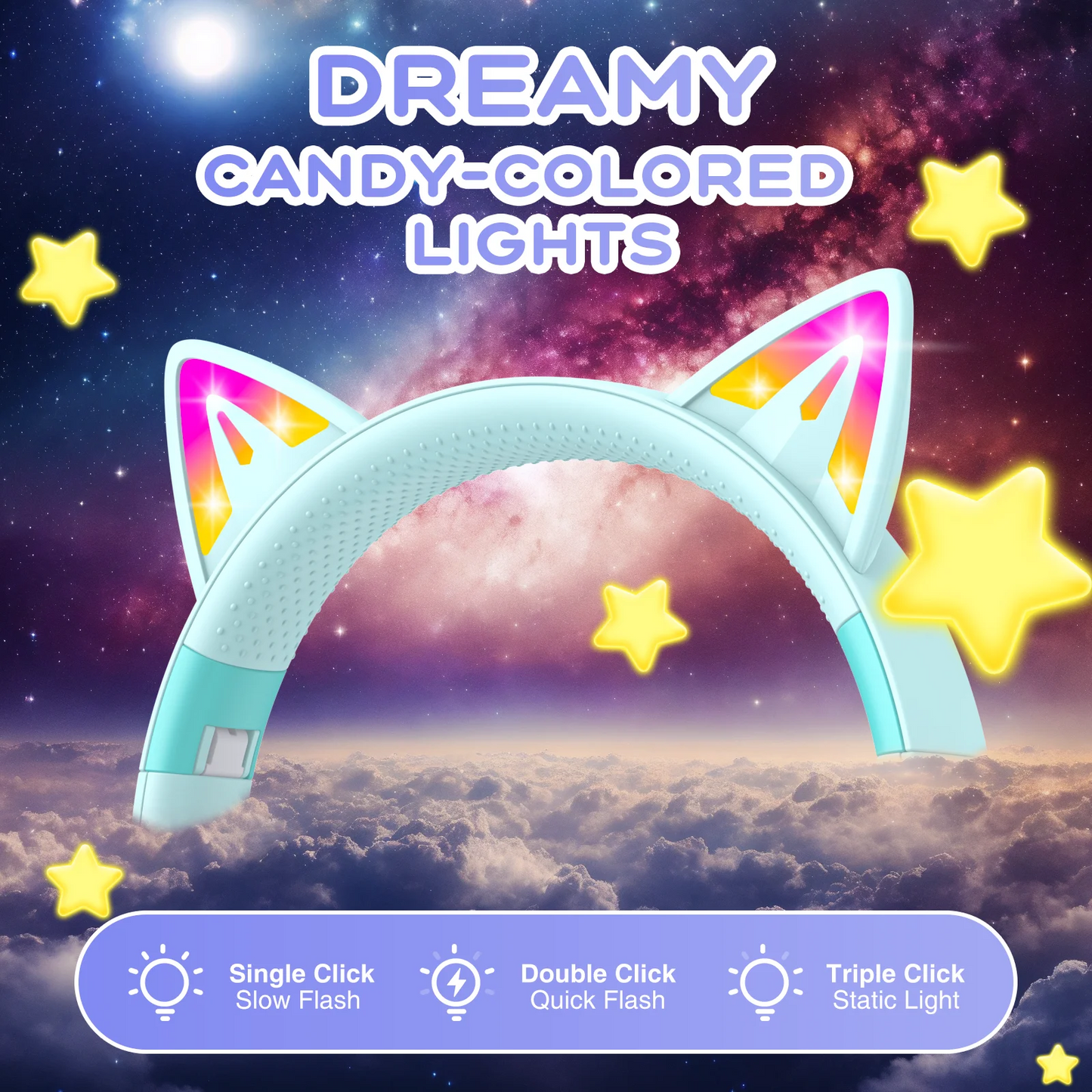 Kids Bluetooth Headphones, Lightweight Wireless Headphones for Kids, 85/94dB Volume Limited, 60 Hours Playtime, Bluetooth 5.3