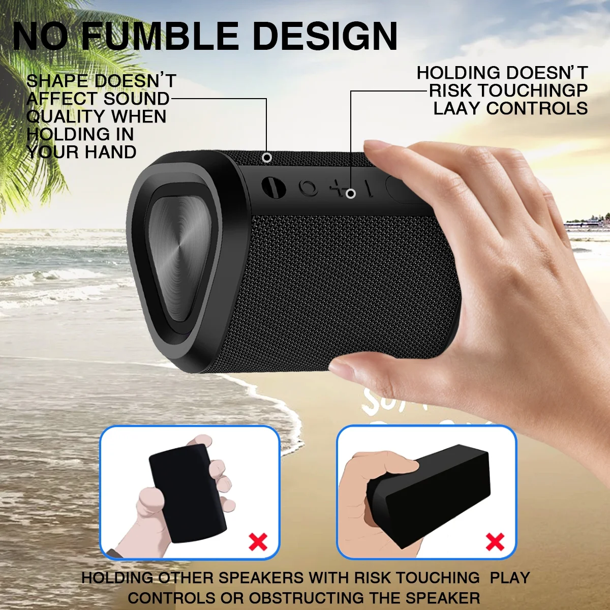 Portable Bluetooth Speaker with Lights, Powerful Crystal Clear Sound, IPX5 Waterproof, All Day Playtime, AUX&TF-Card Input, Bluetooth 5.3, TWS Paring, Small Wireless Speaker for Outdoor, Gift Ideas