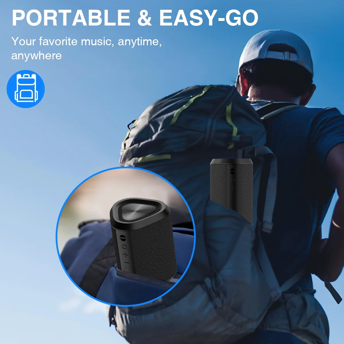 Portable Bluetooth Speaker with Lights, Powerful Crystal Clear Sound, IPX5 Waterproof, All Day Playtime, AUX&TF-Card Input, Bluetooth 5.3, TWS Paring, Small Wireless Speaker for Outdoor, Gift Ideas