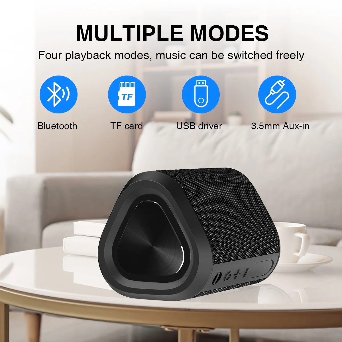 Portable Bluetooth Speaker with Lights, Powerful Crystal Clear Sound, IPX5 Waterproof, All Day Playtime, AUX&TF-Card Input, Bluetooth 5.3, TWS Paring, Small Wireless Speaker for Outdoor, Gift Ideas