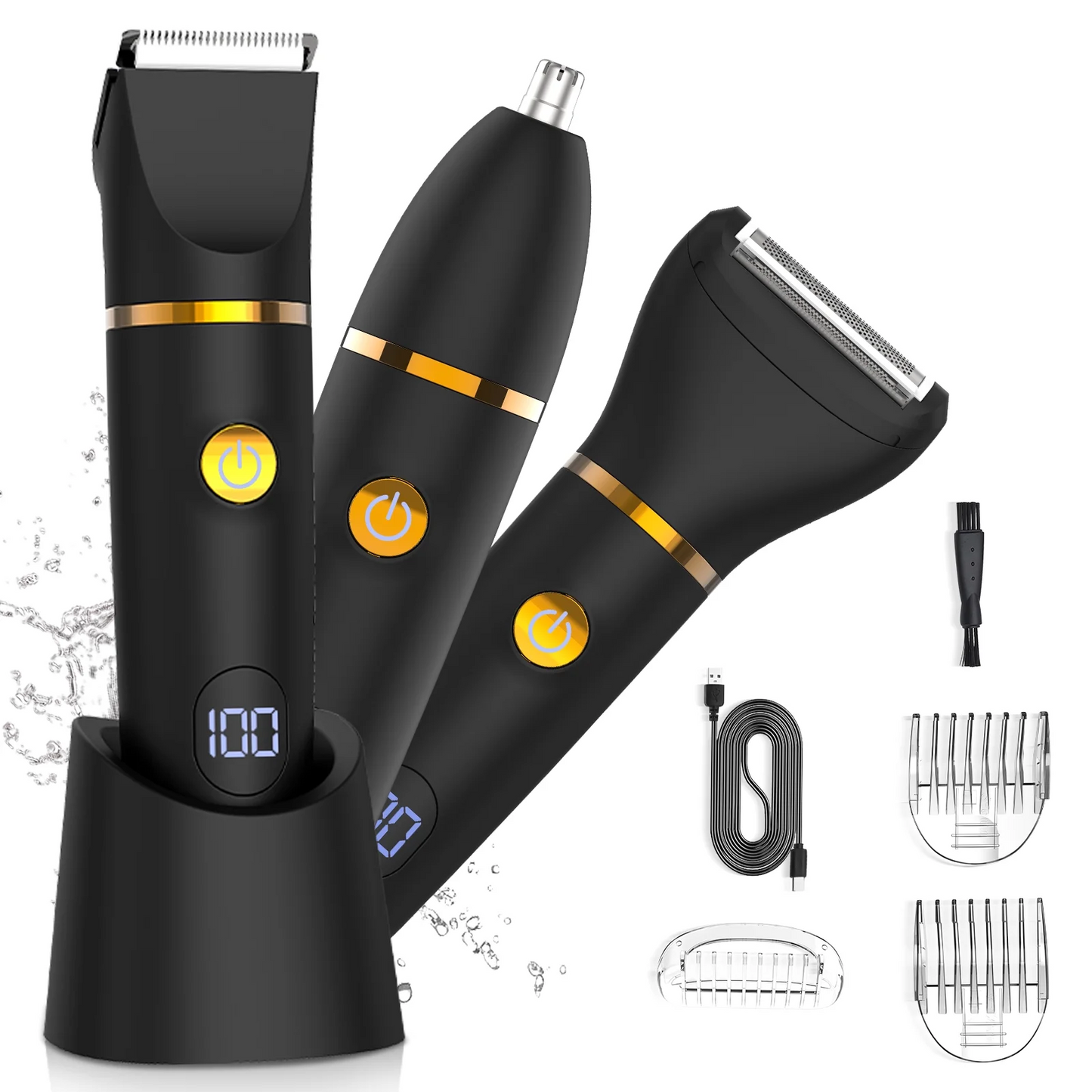 Bikini Trimmer for Women, Electric Razor for Pubic Hair 3-in-1, Bikini Shaver for Legs Body Hair, Womens Electric Razor IPX6 Waterproof, Gifts for Women,Pink