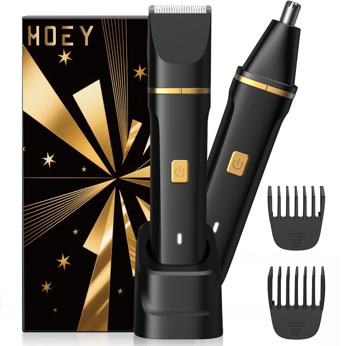 Electric Body Hair Trimmer - Groin Trimmer for Men - Bikini Trimmer Women - Wet/Dry Shaver Groomer, Replaceable Ceramic Blade Heads, USB Recharge Dock, Waterproof Hygiene Razor,Black