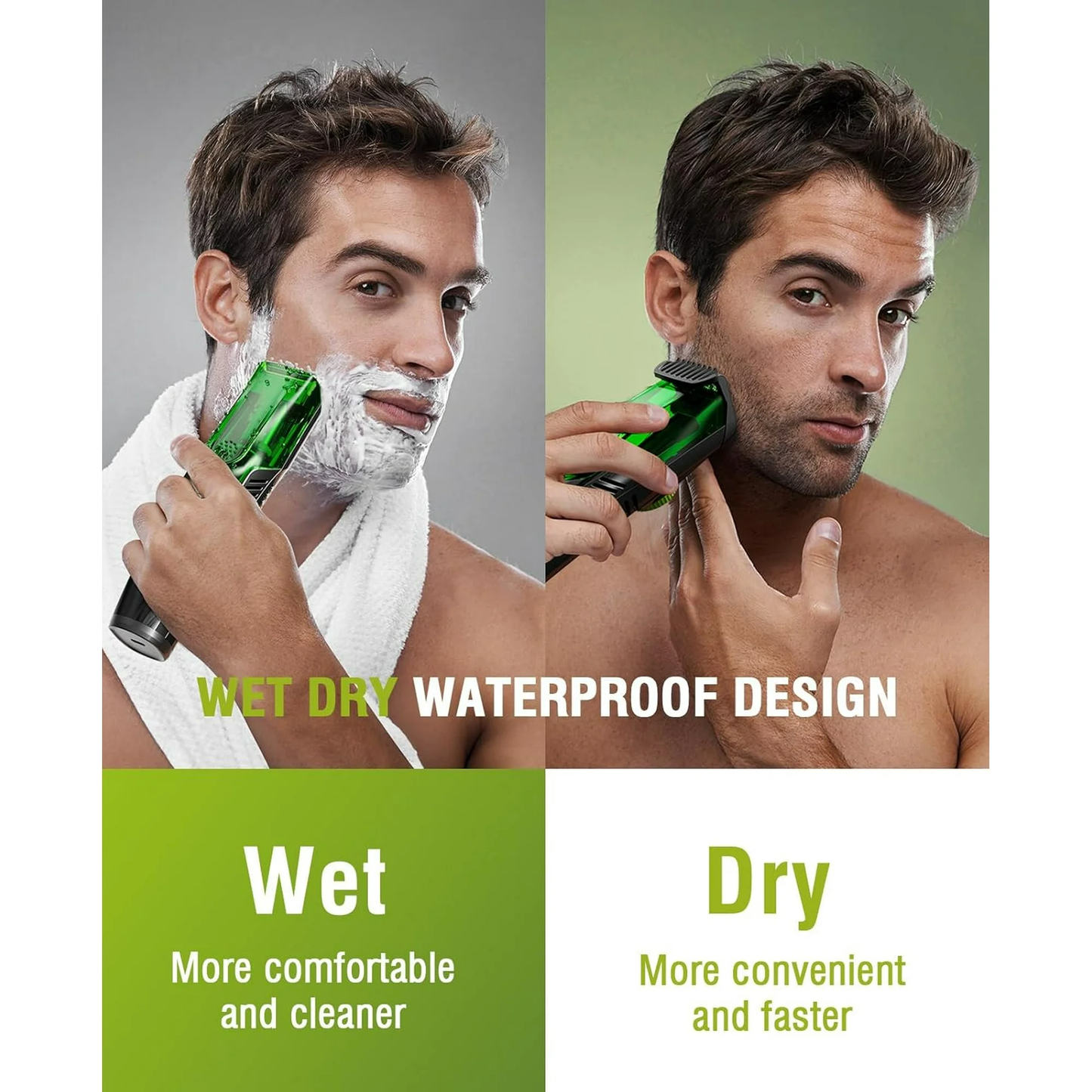 Beard Trimmer for Men, Vacuum Mustache Trimmer for Less Mess, IPX7 Waterproof, Rechargeable Electric Beard Cutting Kit with Adjustable Length Comb-Built-in Vacuum for Sideburns/Stubble