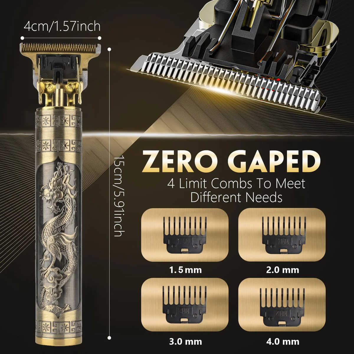 Obacre Hair Clippers for Men, Cordless Electric Hair Trimmer Rechargeable Beard Trimmer Shaver, Electric T Blade Trimmer Zero Gapped Edgers Hair Cutting Kit with Guide Combs