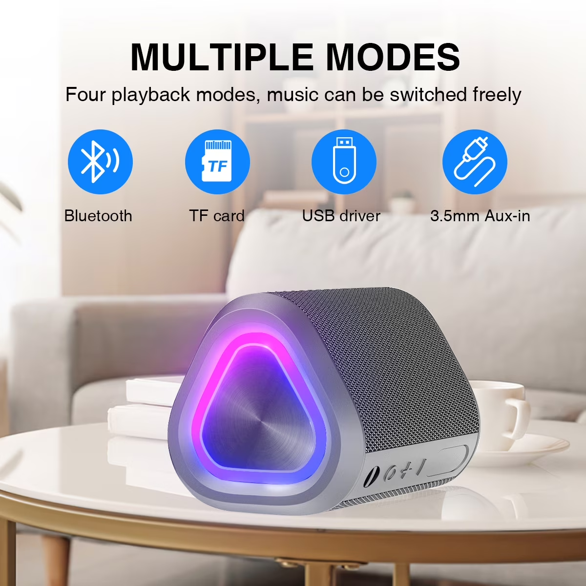 Bluetooth Speaker, 24H Playtime Portable Wireless Bluetooth 5.0 Speaker with Stereo Bass, up to 100 ft Bluetooth Range, IPX7 Waterproof Mini Bluetooth Speaker