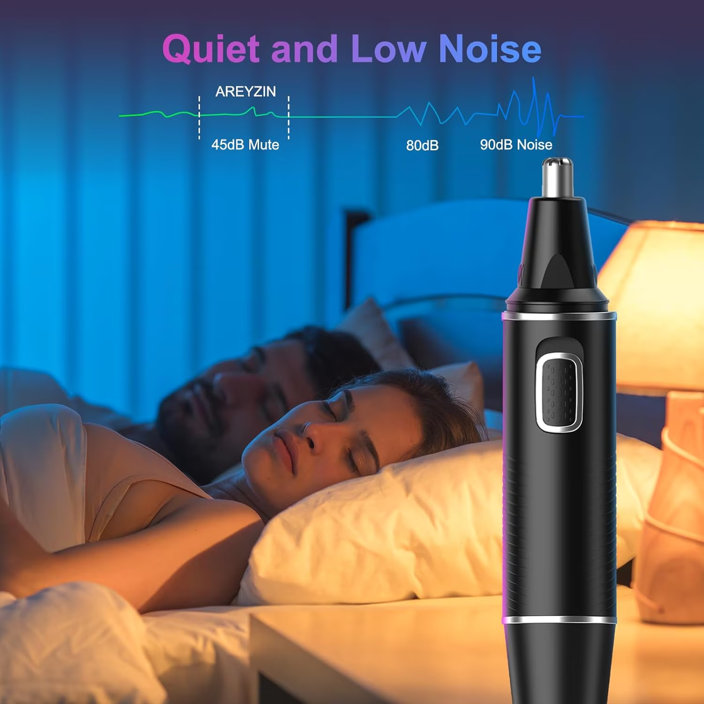 Obacre Nose Hair Trimmers for Men,Rechargeable Hair Trimmer Painless Multifunctional Ear and Nose Hair Trimmer with IPX7 Waterproof Dual Edge Blades (Black)
