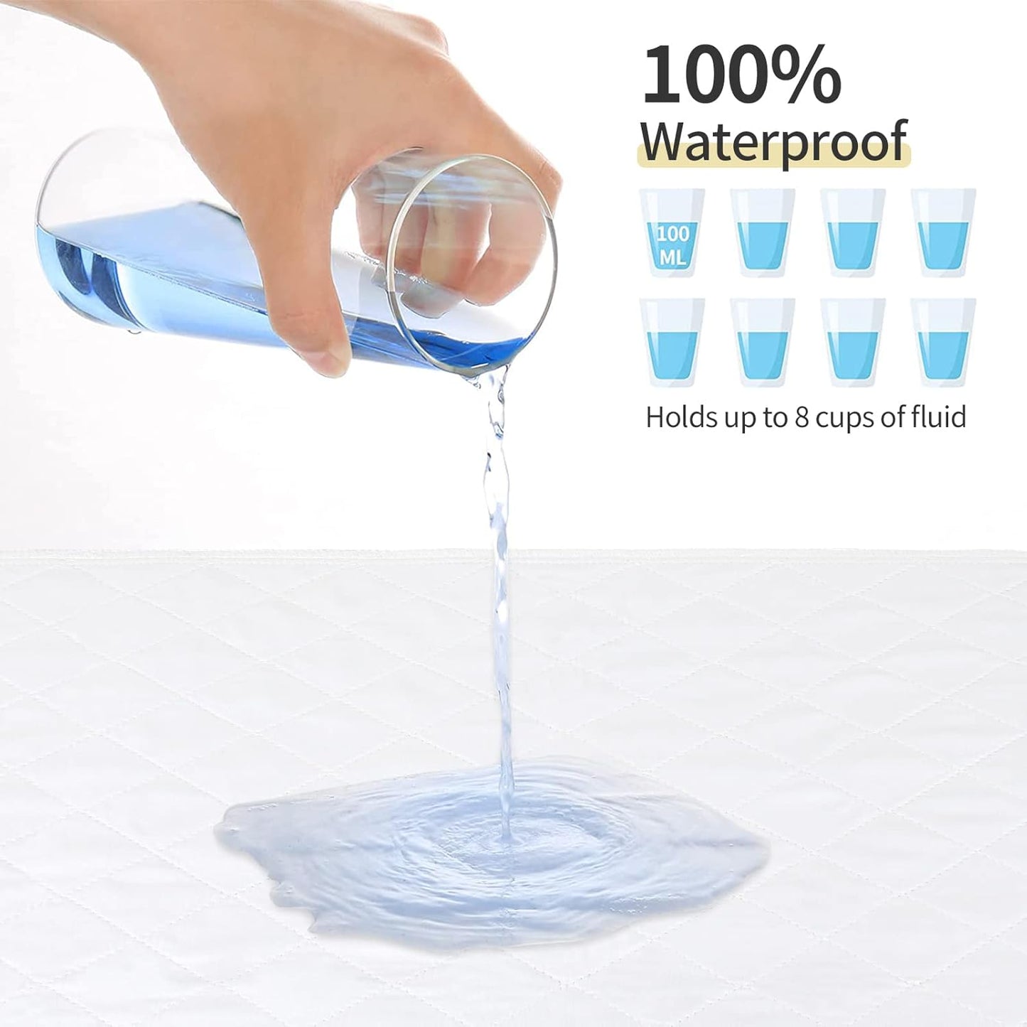 Washable Underpads, 34”x36” 2 Pack Incontinence Bed Pads,Heavy Absorbency Reusable Bed Pads for Elderly,Kids,Adults and Pets,Bed Pads Washable Waterproof...