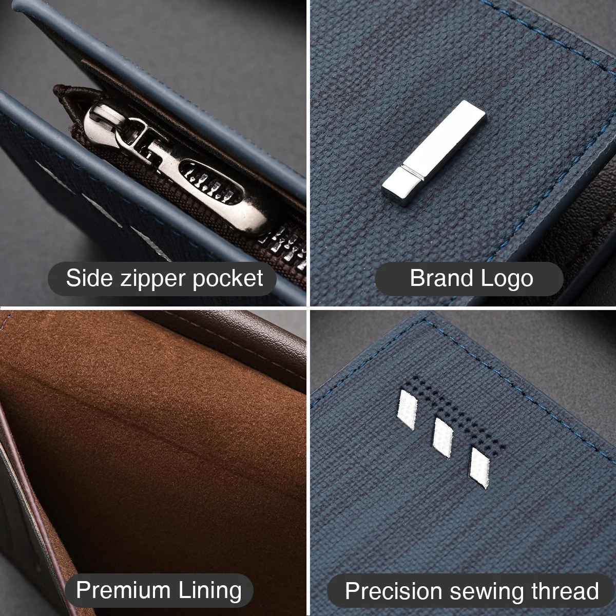 Long Wallet for men, RFID Blocking Bifold Leather Wallet, Men's Long Slim Wallet with ID Window and Multiple Card Slots