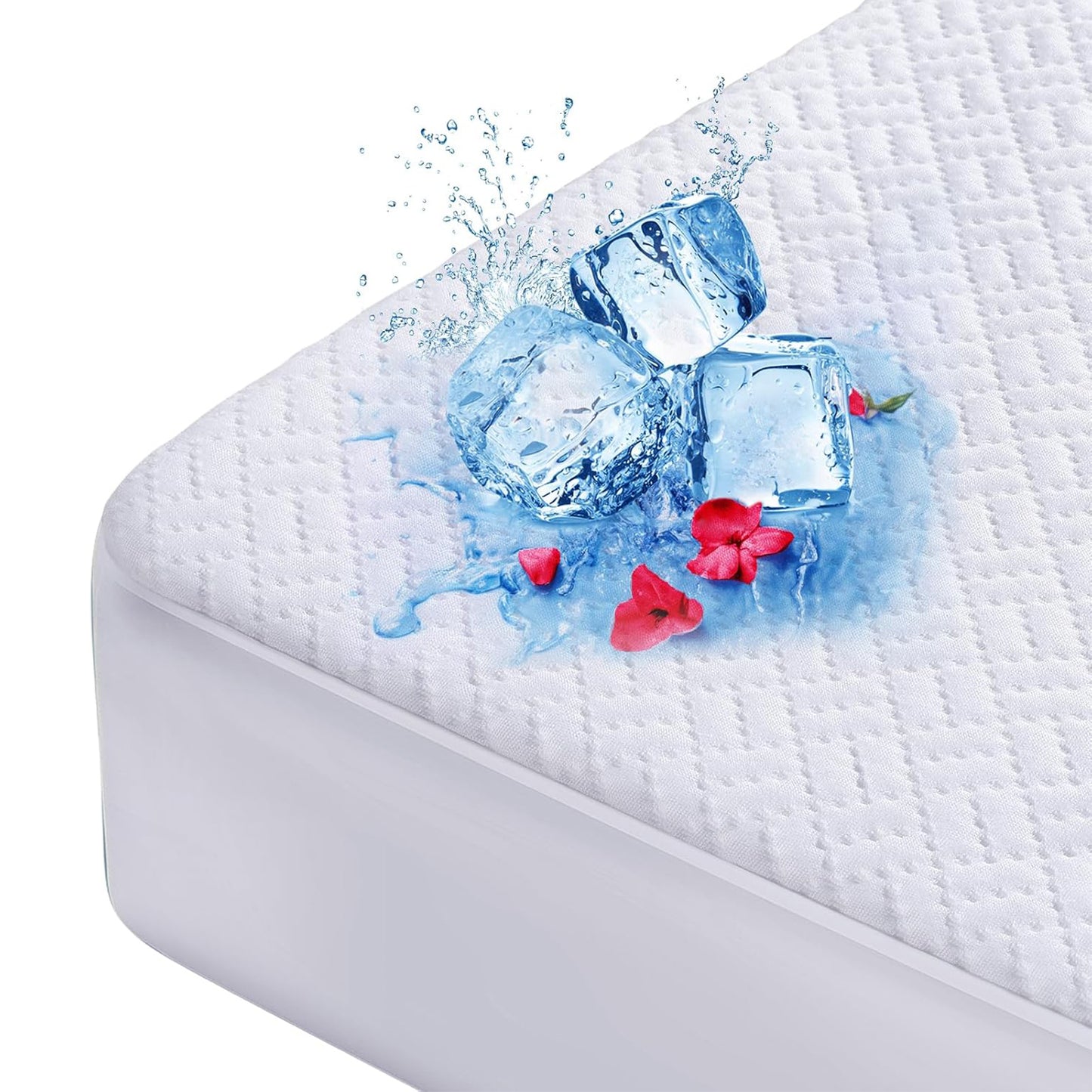 Full Size Waterproof Mattress Pad Protector, Noiseless Mattress Pad up to 21 inches Deep Pocket, Soft Breathable Bed Mattress Cover Washable for Home, Bedroom, Hote