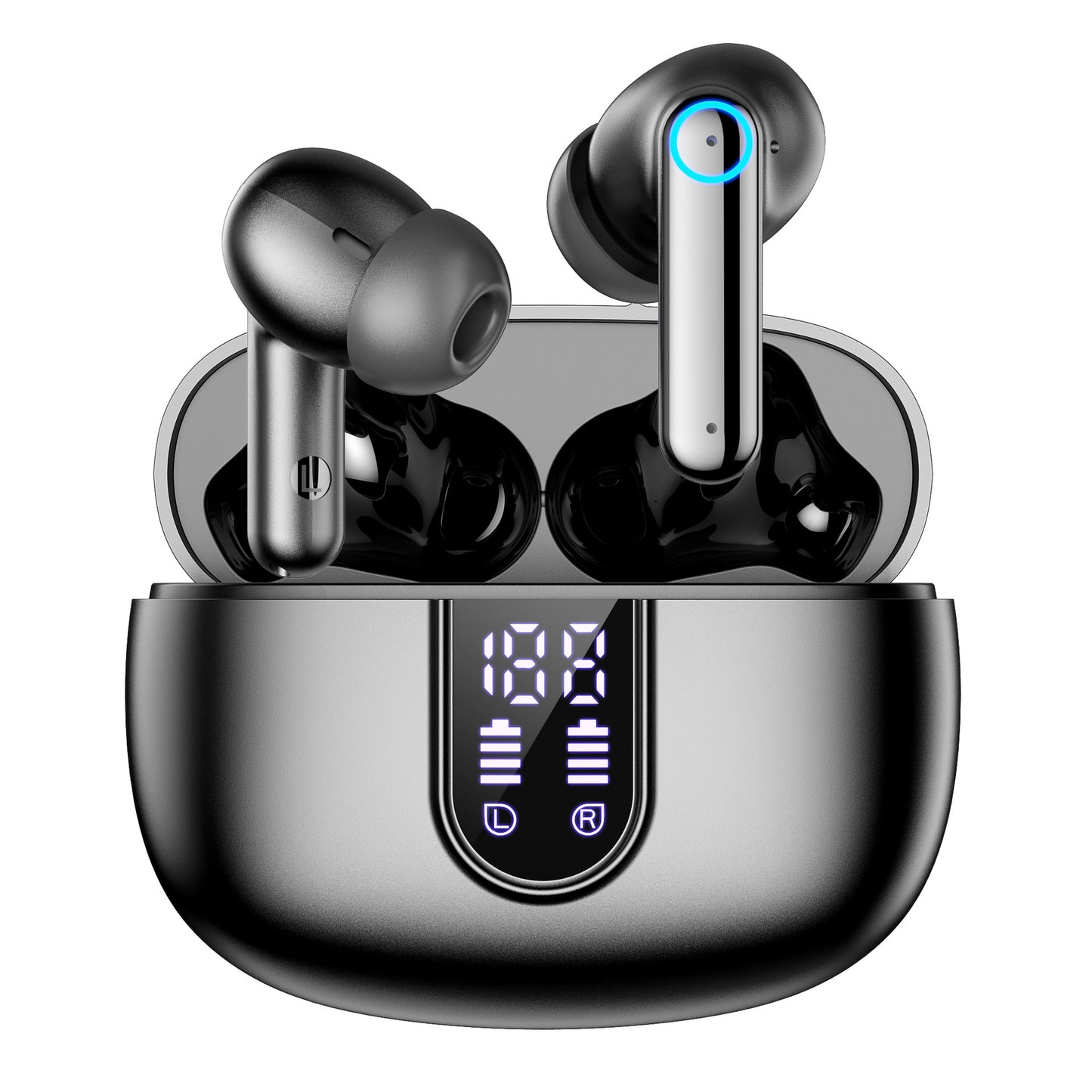 BT 5.4 Earbuds 50H Waterproof LED Display Deep Bass Headset Unisex Hoey