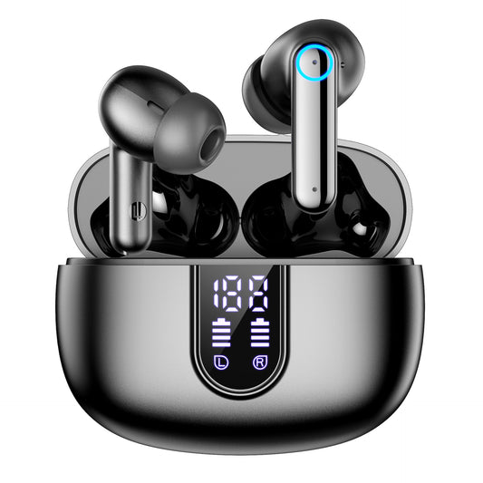 Hoey Bluetooth 5.4 Wireless Earbuds, Noise Canceling In-Ear Headphones with Mic, IPX7 Waterproof & 48H LED Display