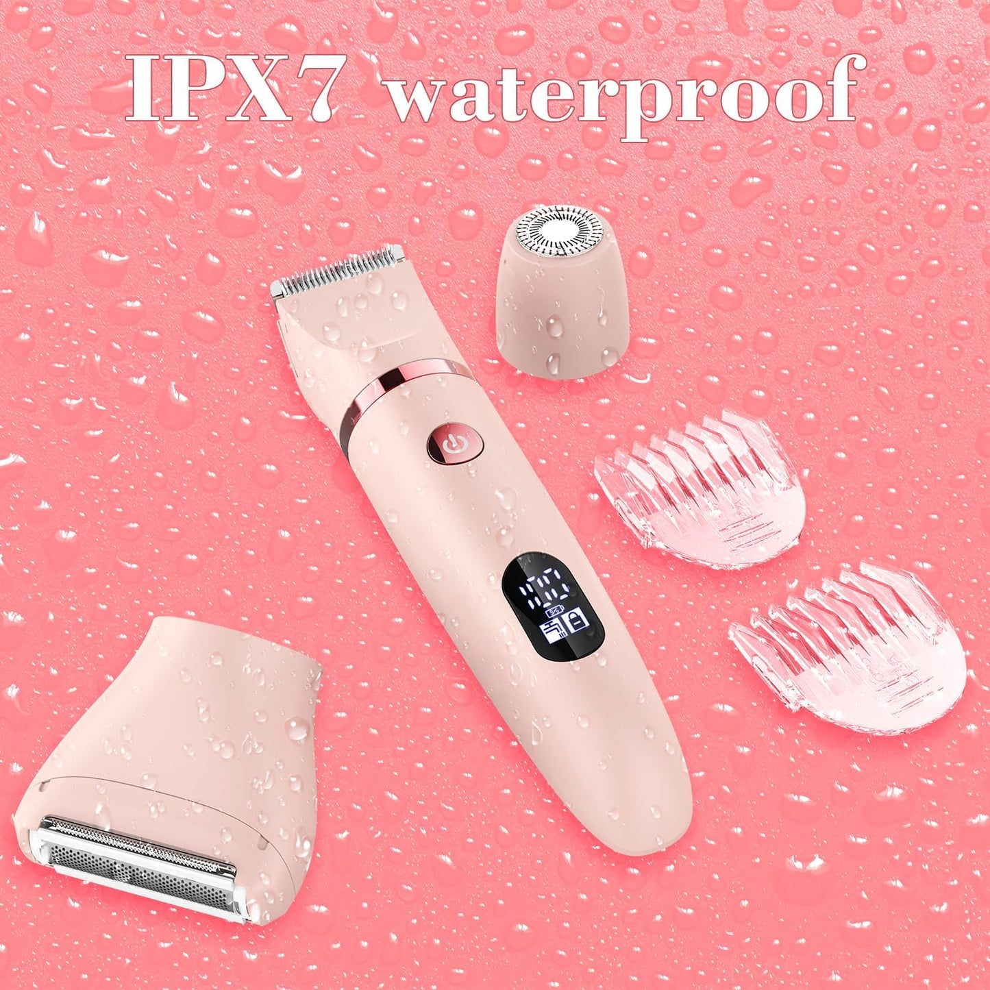 Electric Bikini Trimmer for Women, 3 in 1 Rechargeable Waterproof Shaver for Face, Underarm, Legs, and Bikini Area, Painless Wet & Dry Hair Removal