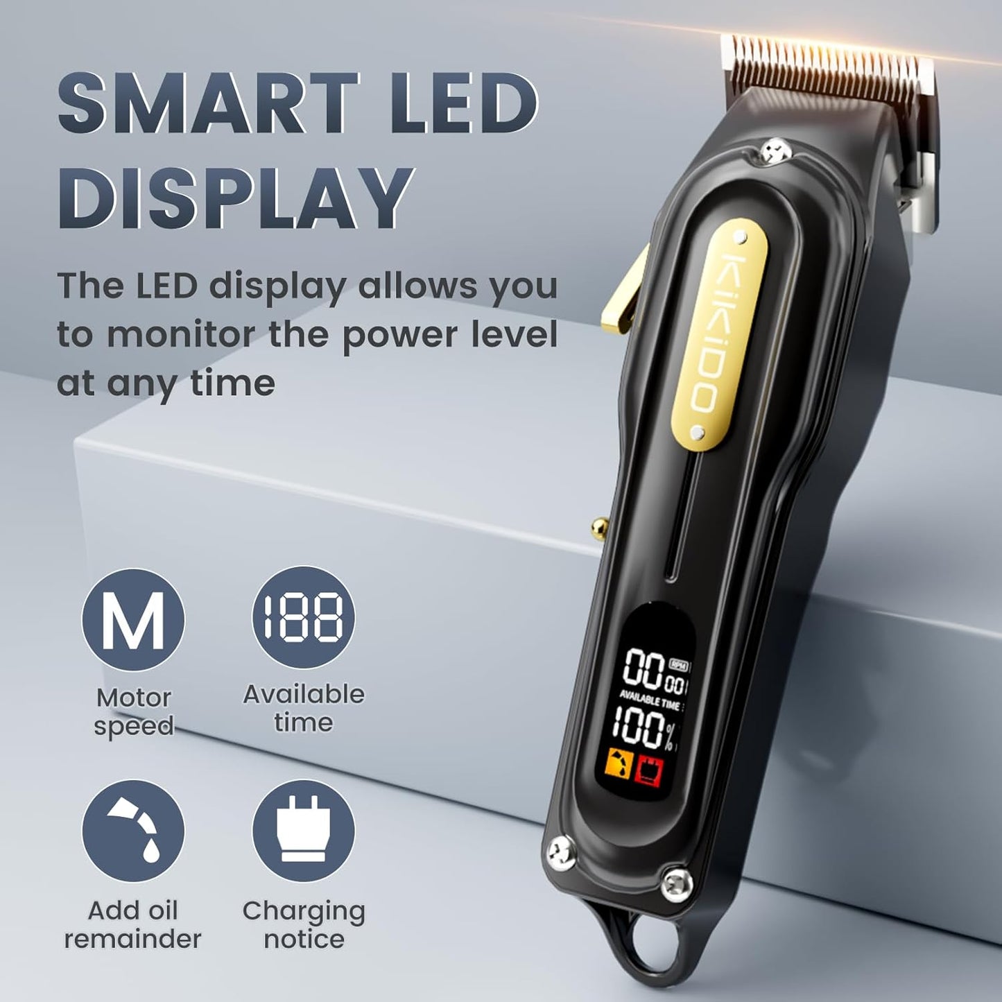 Hair Clippers for Men, Cordless&Corded Hair Clipper, Professional Barber Kit for Hair Cutting & Grooming Set, Mens Hair Clippers with LED Display