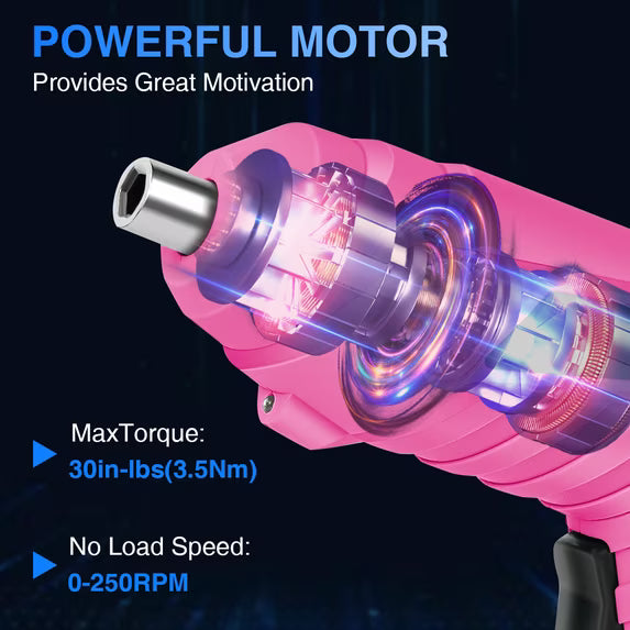 Cordless Screwdriver, 47 in 1 Electric Screwdriver,Dual Position Handle with USB Cable LED Light for Home Office DIY Tools