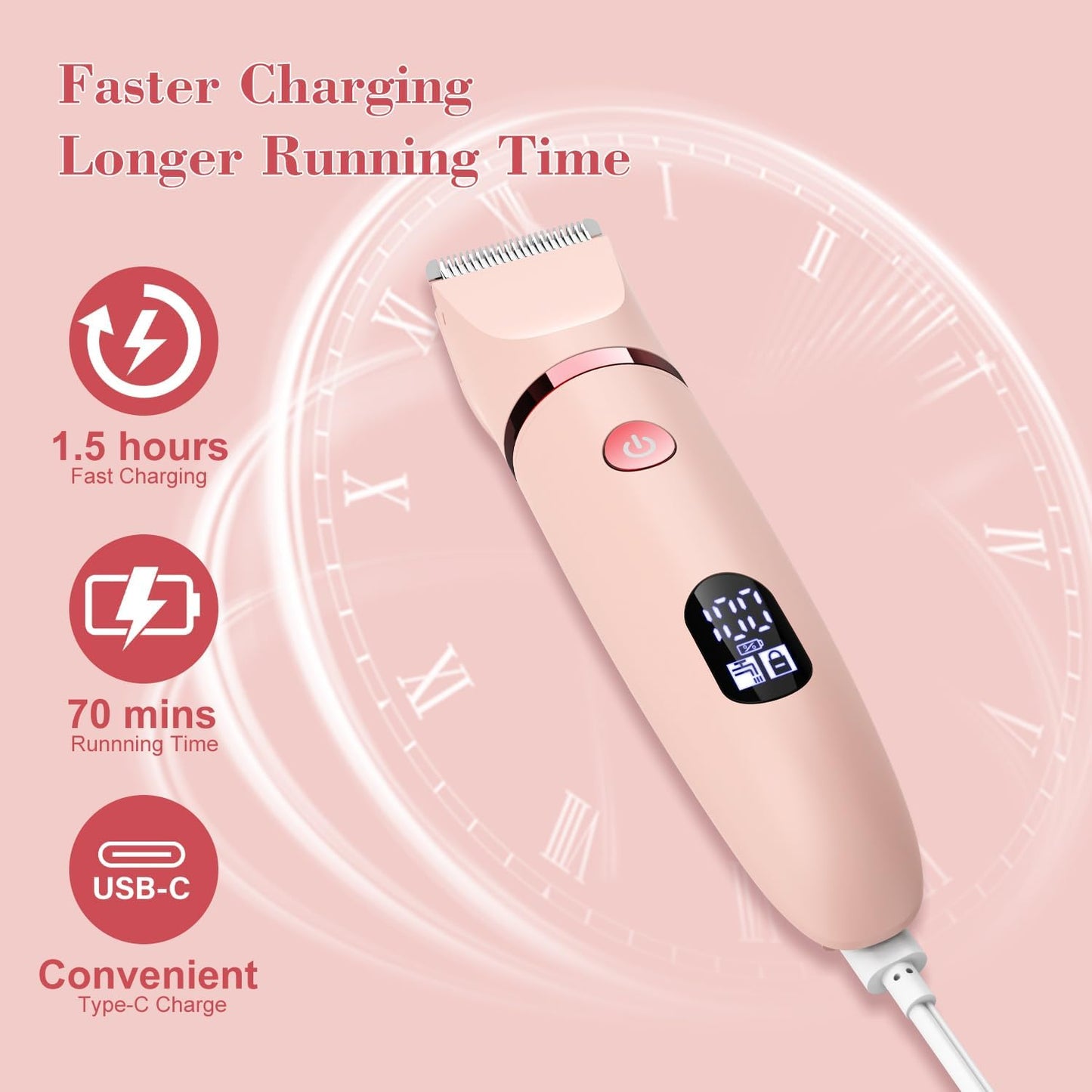 Electric Bikini Trimmer for Women, 3 in 1 Rechargeable Waterproof Shaver for Face, Underarm, Legs, and Bikini Area, Painless Wet & Dry Hair Removal