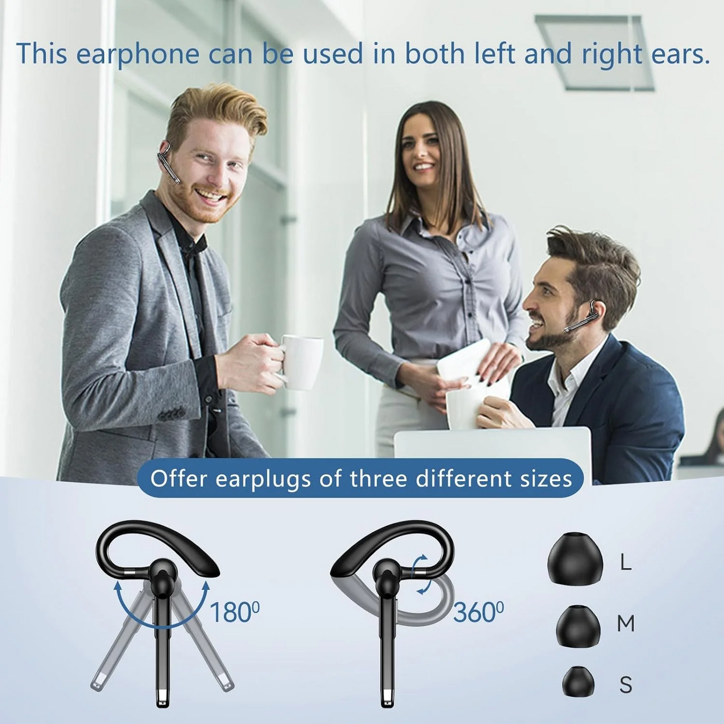 Wireless Earbud Bluetooth Headphones, 40H Playtime Wireless Headphones Deep Bass Stereo with LED Power Display, IP7 Waterproof in Ear Earphones with Microphone Ear bud Cordless for Laptop Android/iOS