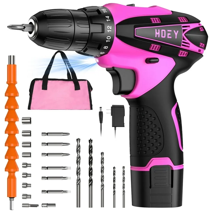 Electric Drilling Machine, Cordless Drilling Machine，12V Drill Driver with w/Li-ion Battery/Charger，for Torpedo Level, Wire Pliers for Wood, Furniture Installation