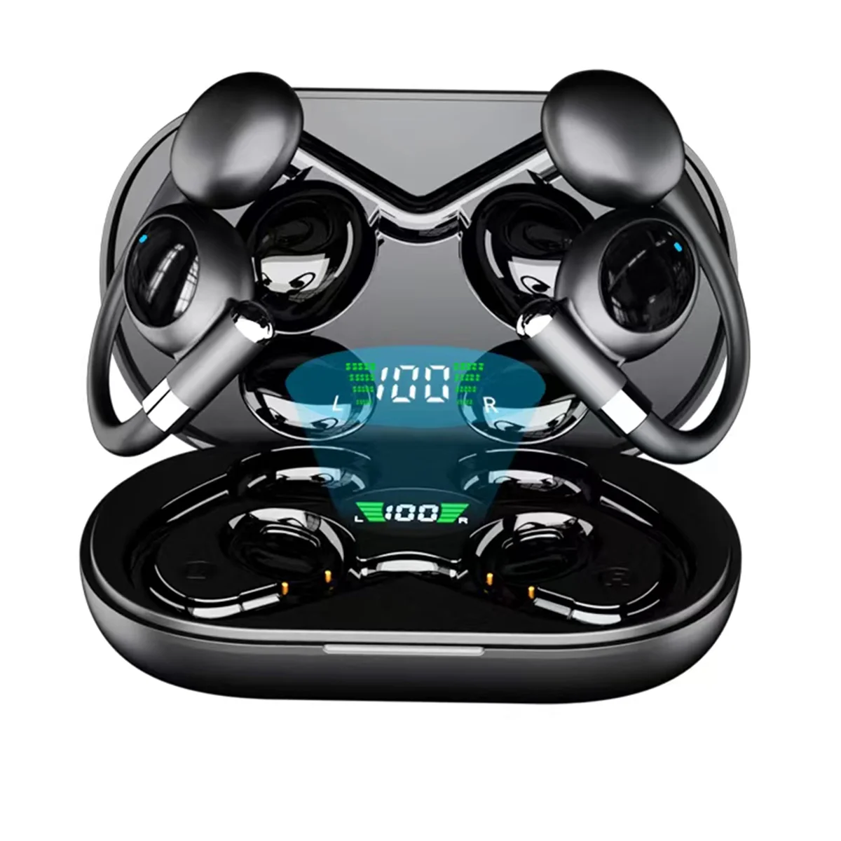 2025 Bluetooth Headphones, 50hrs Stereo Deep Bass Ear Buds with Power Display Charging Case, buit in Mic, IPX5 Waterproof Headset for iPhone Andriod Phones