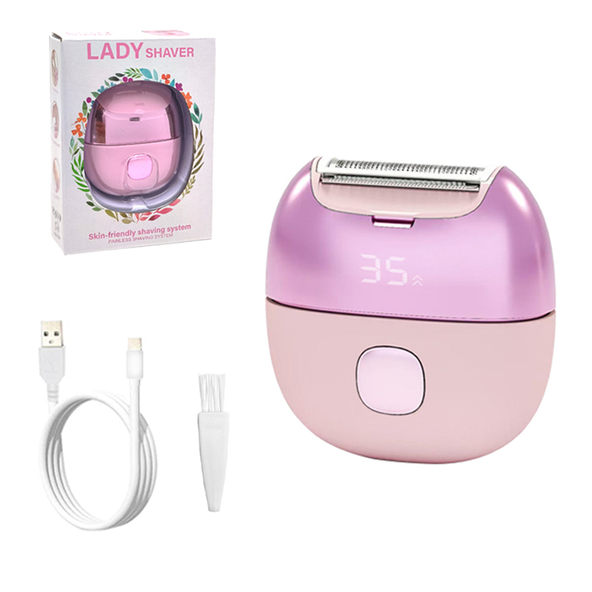 Cordless Electric Shaver for Women: Mini Electric Razors with LED Display - Rechargeable Bikini Trimmer - IPX7 Waterproof Wet Dry Face Razor for Body Public Leg