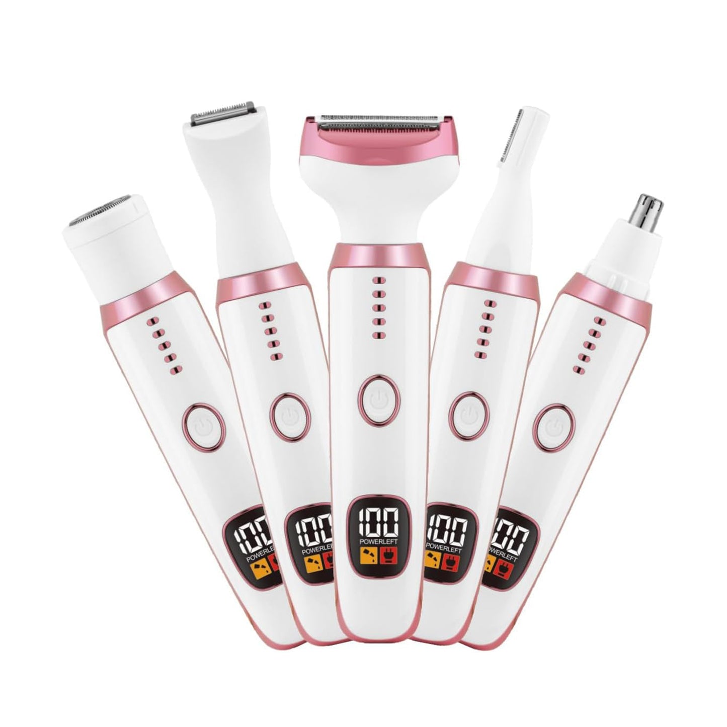 4 in 1 Electric Razors for Women, Portable Shaver with Digital LED Battery Display, Rechargeable Women Electric Trimmer for Face Arm Body Legs Underarm Bikini