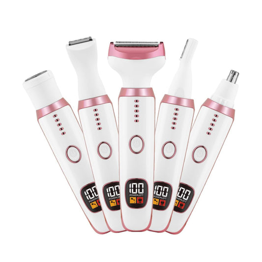 4 in 1 Electric Razors for Women, Portable Shaver with Digital LED Battery Display, Rechargeable Women Electric Trimmer for Face Arm Body Legs Underarm Bikini