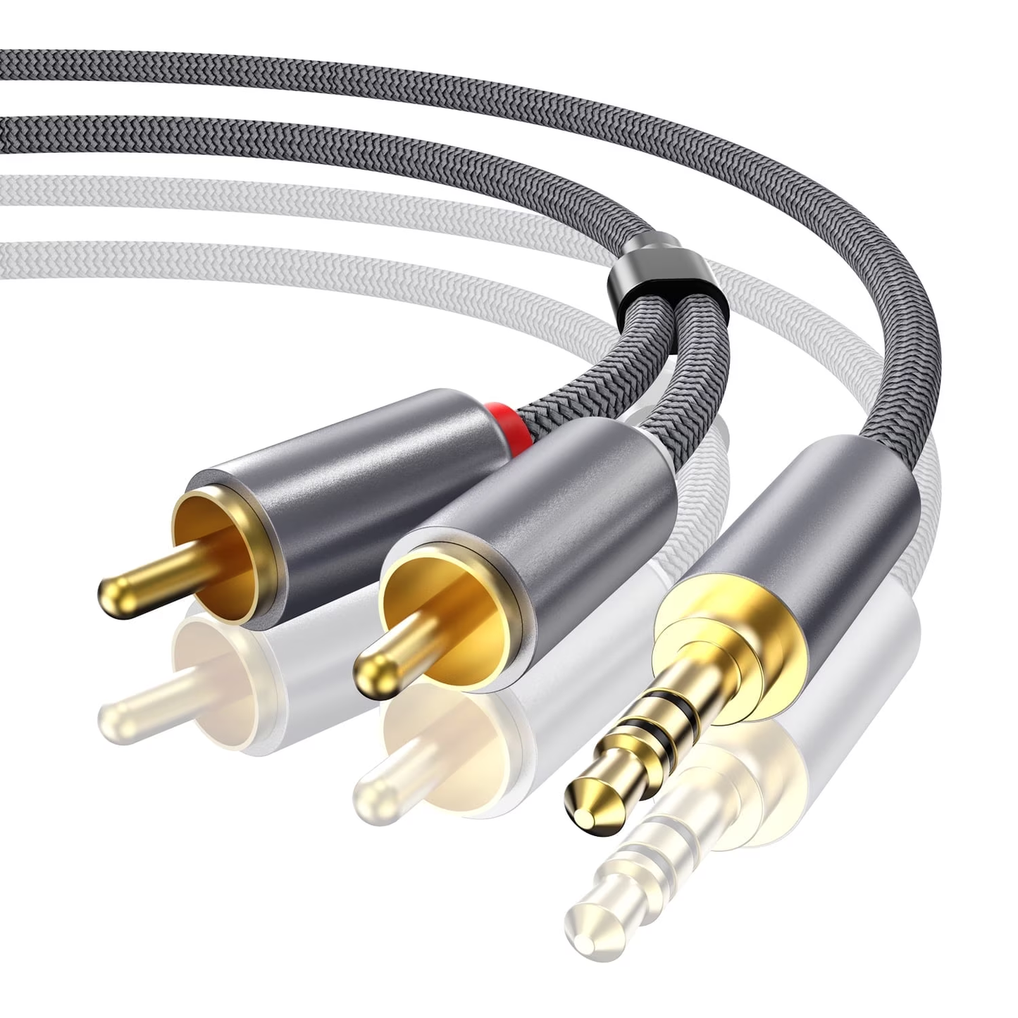 RCA to 3.5mm Cable 6 ft, Aux to XLR Female Microphone Cable Nylon Braided for Speaker TV