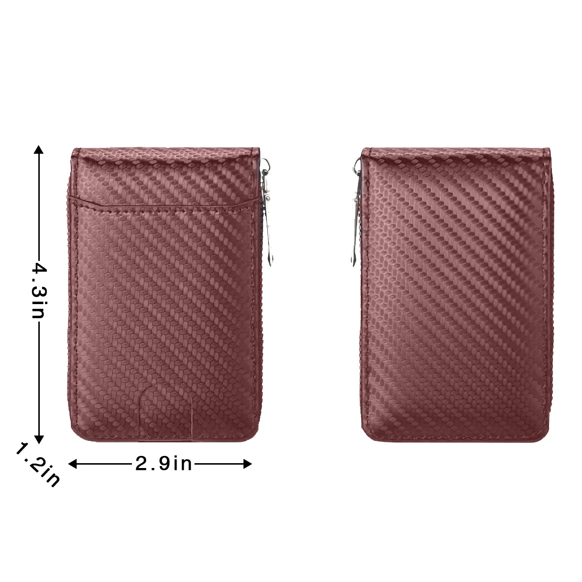 Zipper Wallet for Men, RFID Blocking around Bifold Wallet, Leather Zippered coin pocket, Huge Storage Capacity Card Holder Organizer