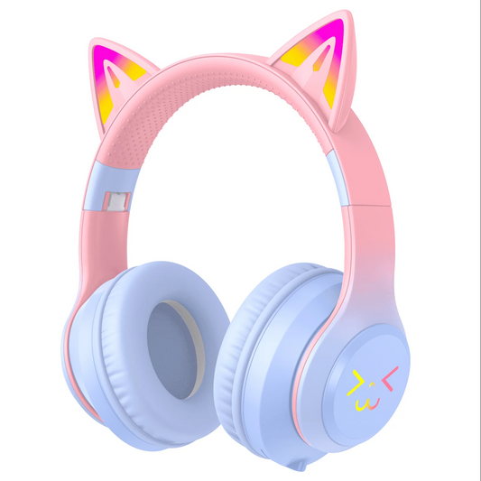 Kids Bluetooth Headphones, Lightweight Wireless Headphones for Kids, 85/94dB Volume Limited, 60 Hours Playtime, Bluetooth 5.3, Over-Ear Toddler Headsets with Built-in Mic