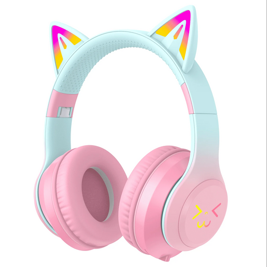 Kids Bluetooth Headphones, Lightweight Wireless Headphones for Kids, 85/94dB Volume Limited, 60 Hours Playtime, Bluetooth 5.3, Over-Ear Toddler Headsets with Built-in Mic-