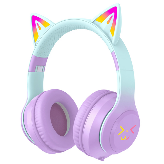 Kids Bluetooth Headphones, Lightweight Wireless Headphones for Kids, 85/94dB Volume Limited, 60 Hours Playtime, Bluetooth 5.3, Over-Ear Toddler Headsets with Built-in Mic-