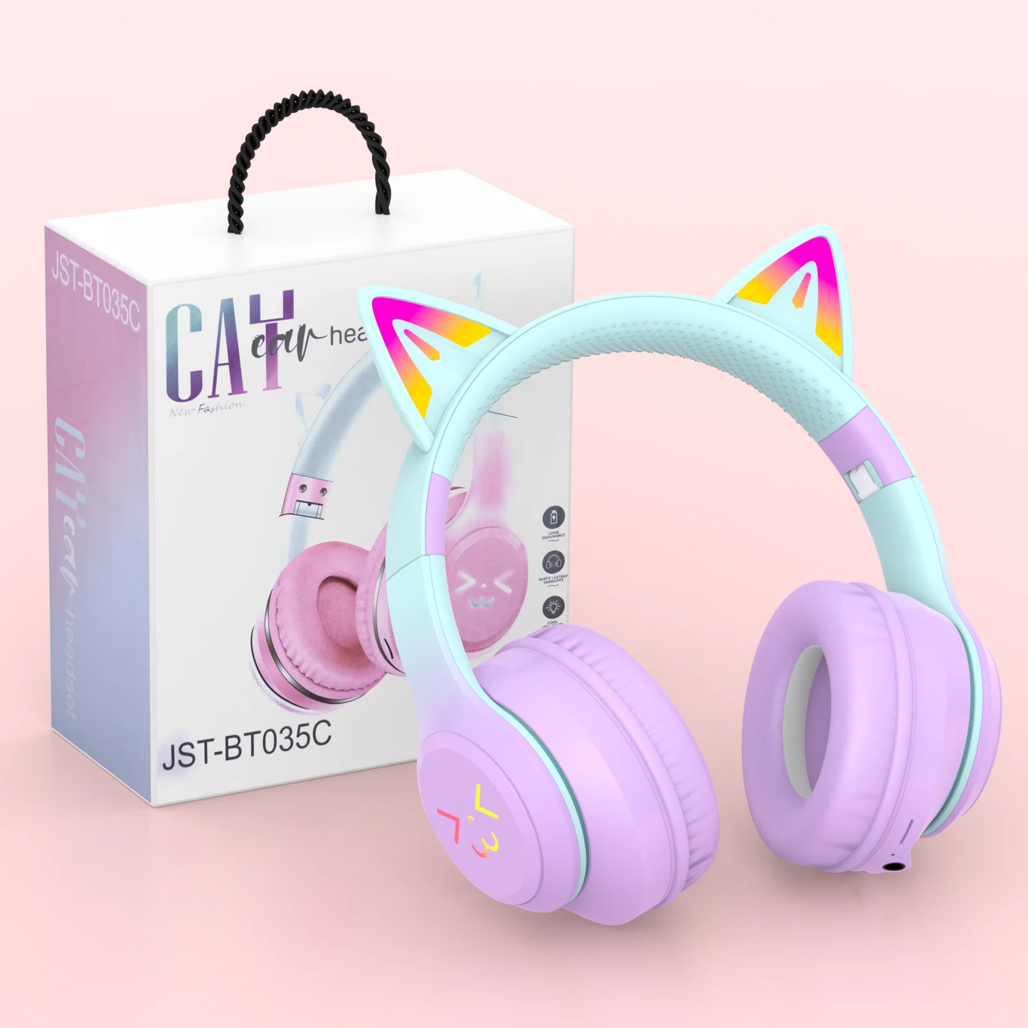 Kids Bluetooth Headphones, Lightweight Wireless Headphones for Kids, 85/94dB Volume Limited, 60 Hours Playtime, Bluetooth 5.3, Over-Ear Toddler Headsets with Built-in Mic-