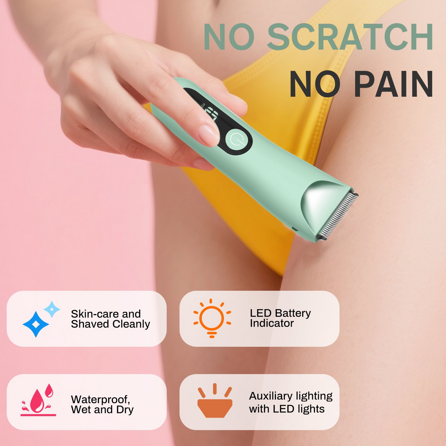 Electric Shaver for Women for Legs Bikini Trimmer Electric Razors for Women Underarm Public Hairs Rechargeable Womens Shaver Wet