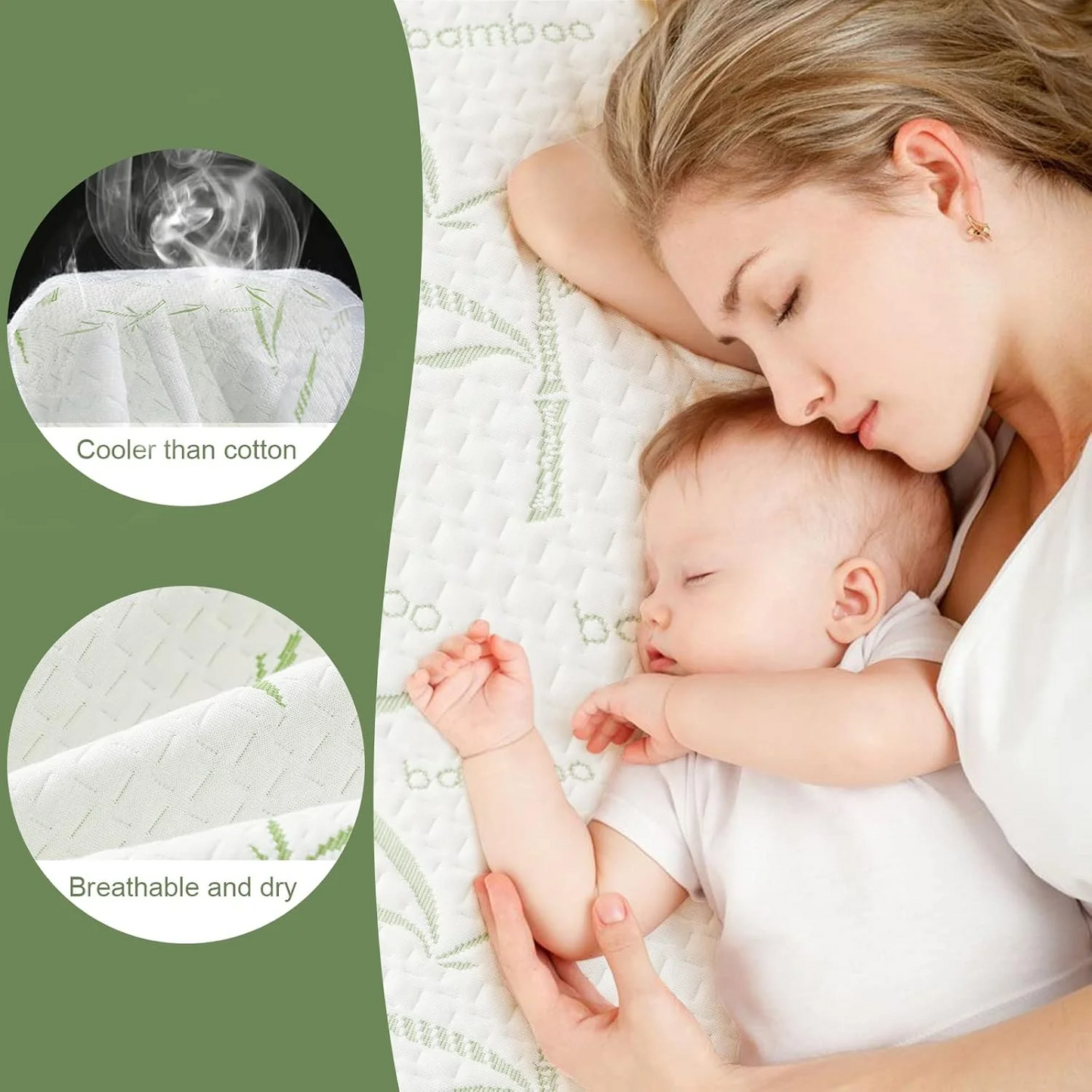 Waterproof King Mattress Protector, Breathable Mattress Cover King Size Bed, 3D Air Fabric Cooling Bed Pad Cover