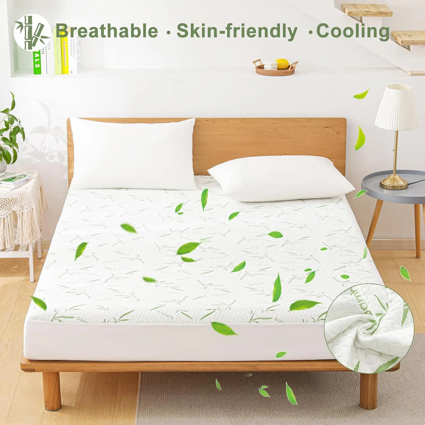 Twin XL Mattress Protector, 100% Waterproof Mattress Cover Twin XL Size Bed, Cooling and Breathable Bed Pad Cover