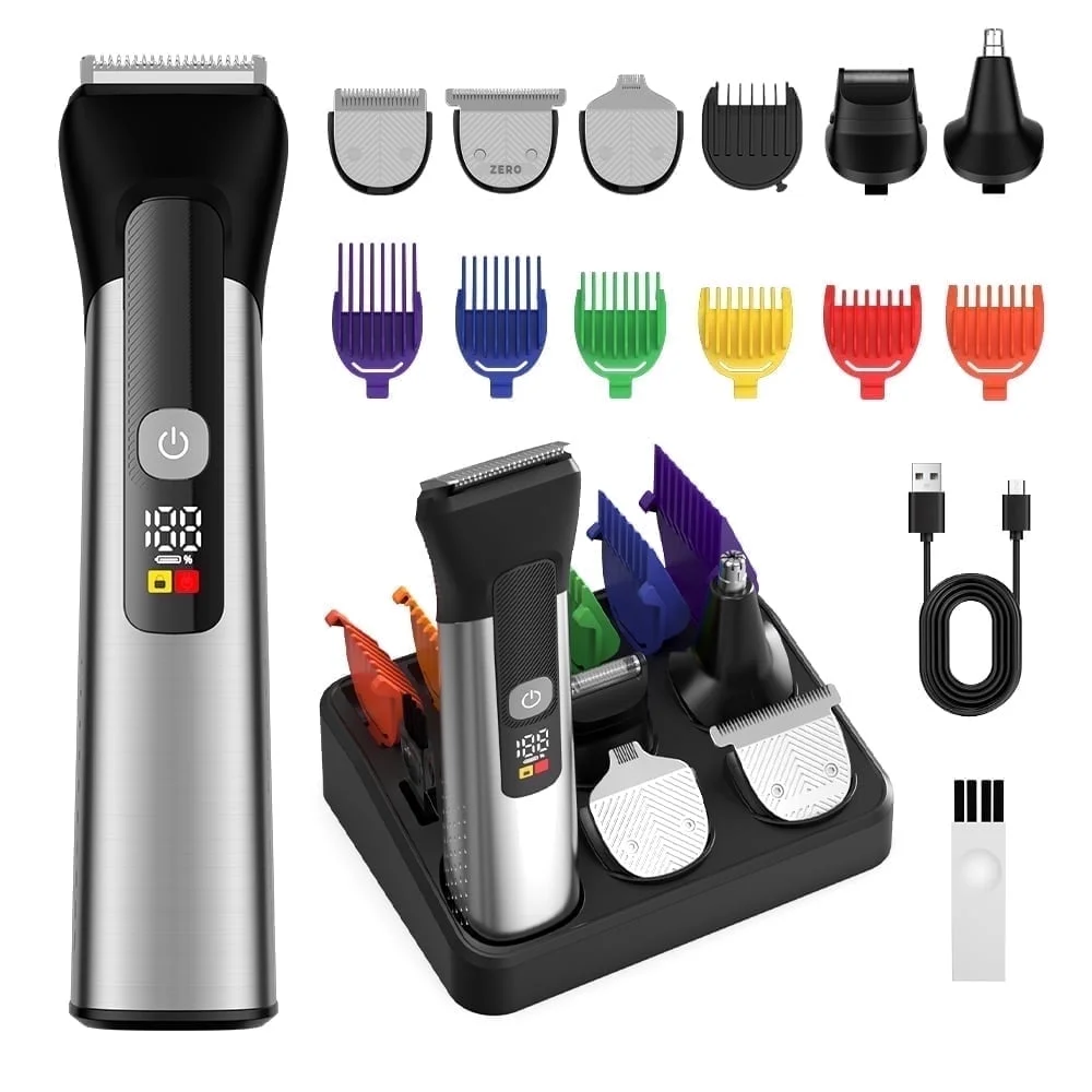 Ufree Beard Trimmer for Men, Electric Razor Shaver, Cordless Hair Clipper Shaving Kit for Mustache Body Nose Ear Hair Facial, Adjustable Beard Grooming Kit Birthday Gifts for Men