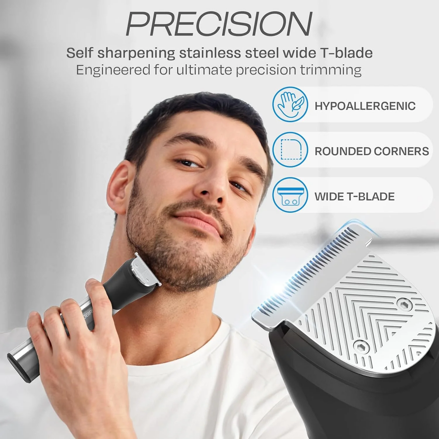 Ufree Beard Trimmer for Men, Electric Razor Shaver, Cordless Hair Clipper Shaving Kit for Mustache Body Nose Ear Hair Facial, Adjustable Beard Grooming Kit Birthday Gifts for Men