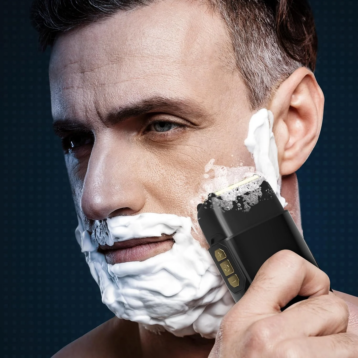 Electric Foil Shaver for Men: Portable Electric Razor for Beard/Face - 3 Floating Blade LED Display USB-C Fast Rechargeable - IPX7 Waterproof for Travel & Home