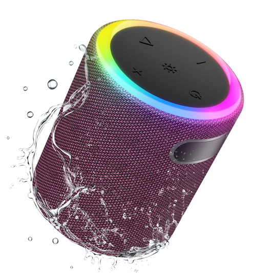 Portable Bluetooth Speaker with Lights, Powerful Crystal Clear Sound, IPX5 Waterproof, All Day Playtime, AUX&TF-Card Input, Bluetooth 5.3, TWS Paring, Small Wireless Speaker for Outdoor, Gift Ideas